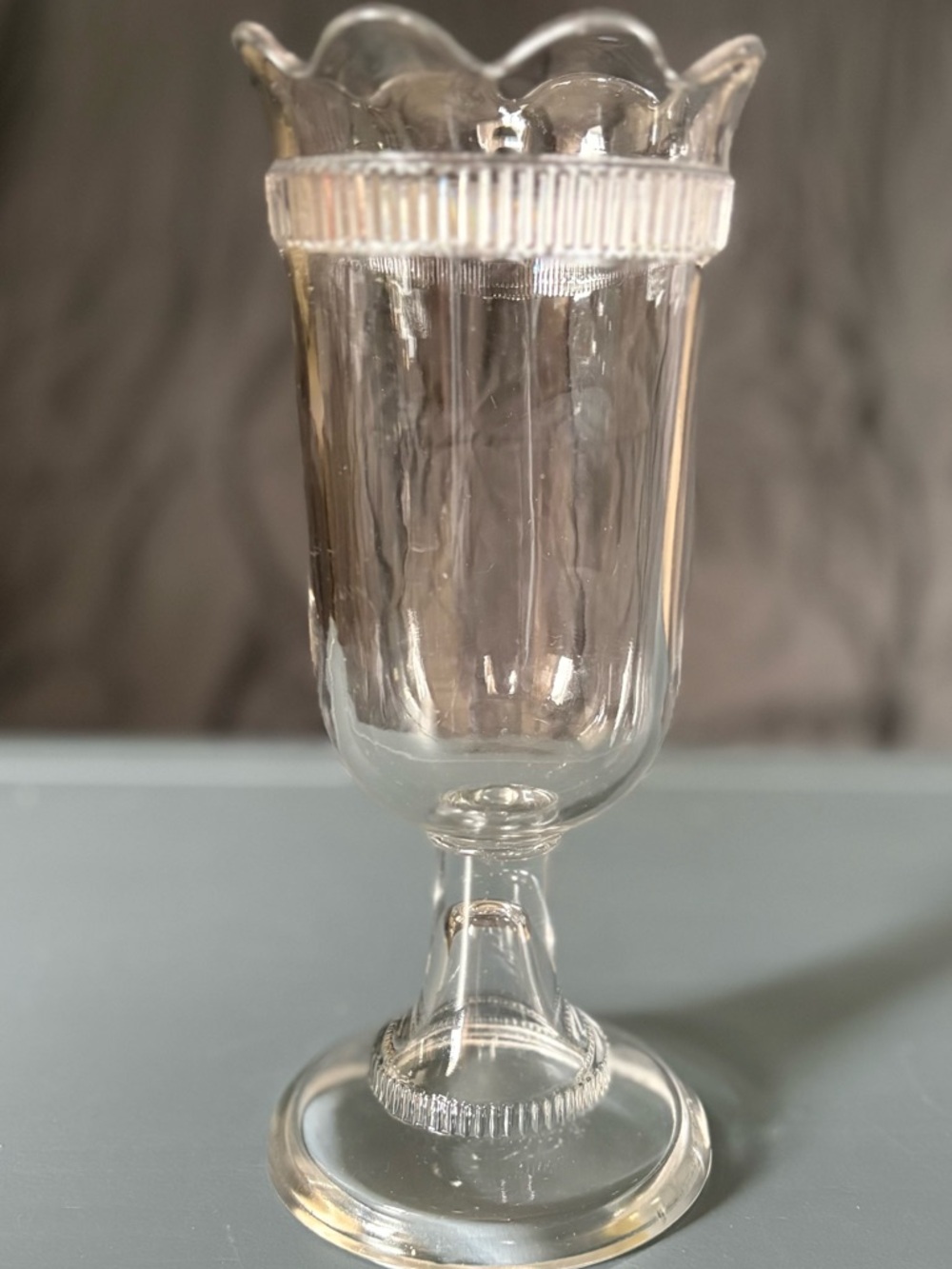 Antique Early American Pressed Glass (EAPG) celery vase.